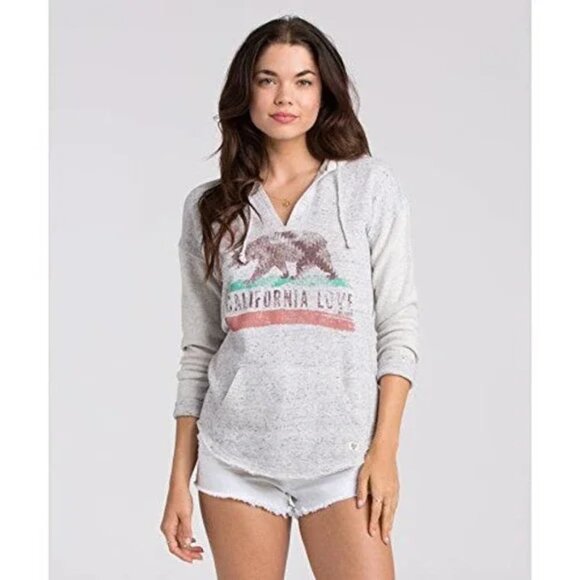 Billabong Tops - BILLABONG Cream Cotton Hoodie CALIFORNIA LOVE L